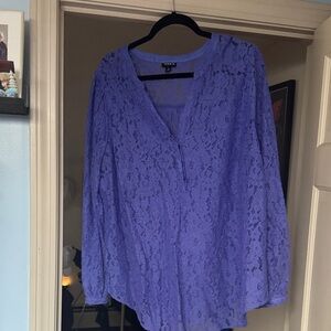 Torrid Lace V-Neck Top - Purple